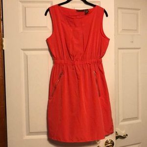Sleeveless coral dress; only worn once